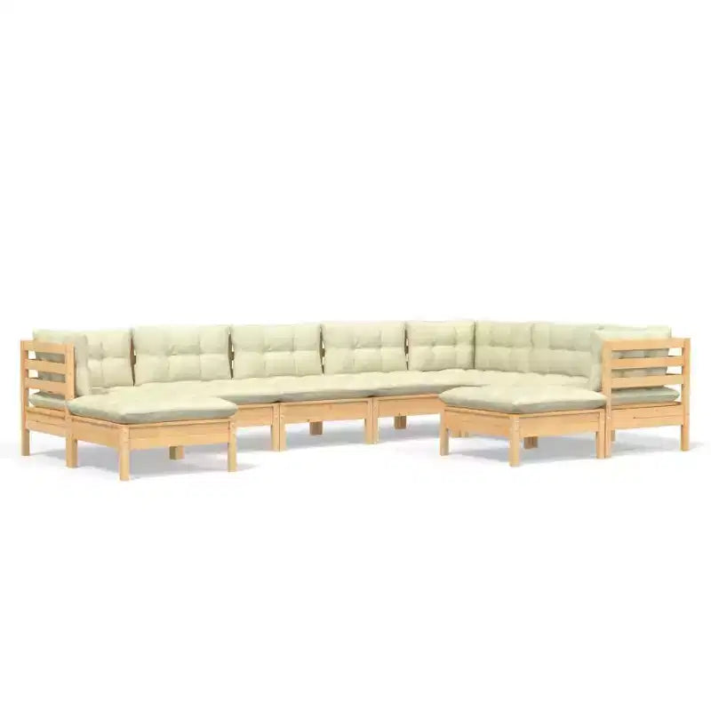 vidaXL Salon de jardin modulable avec coussins et bois de pin massif