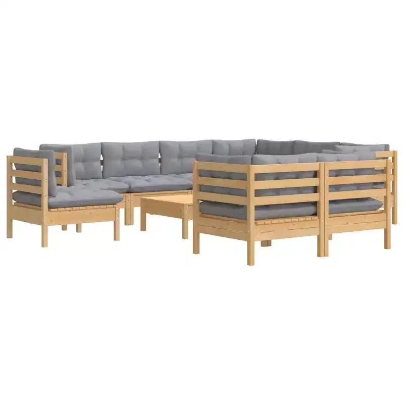 vidaXL Salon de jardin avec coussins en pin massif