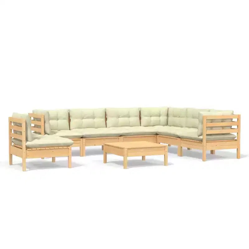 vidaXL Salon de jardin en pin massif avec coussins, multicolore