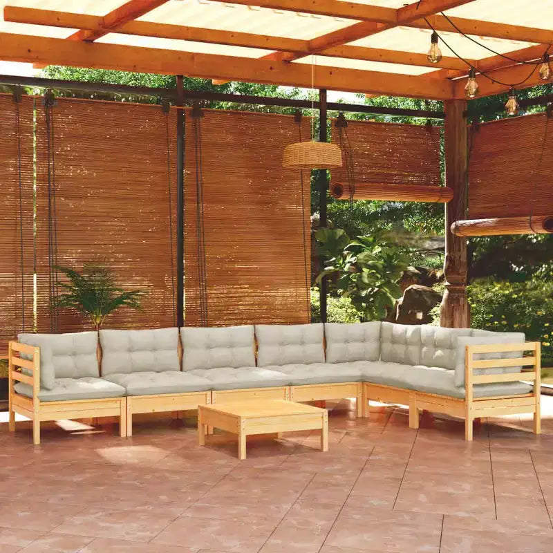 vidaXL Salon de jardin avec coussins – Bois de pin robuste