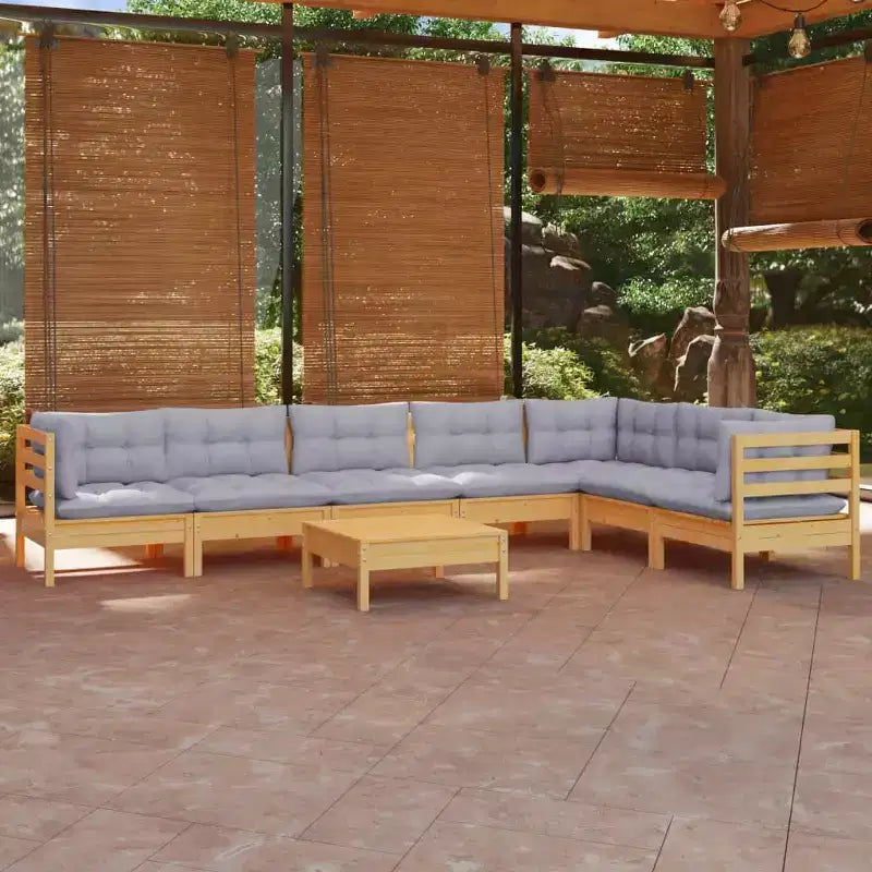 vidaXL Salon de jardin avec coussins – Bois de pin robuste