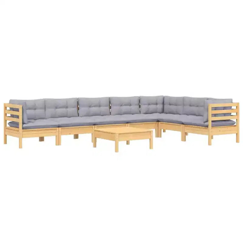 vidaXL Salon de jardin avec coussins – Bois de pin robuste