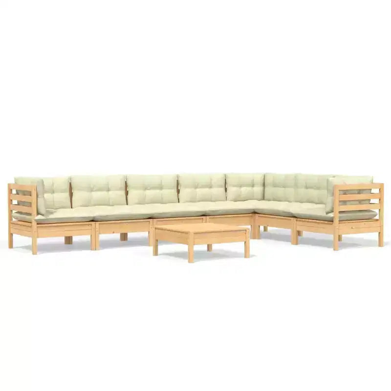 vidaXL Salon de jardin avec coussins – Bois de pin robuste