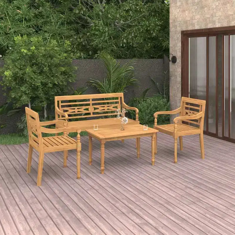 vidaXL Salon de jardin en teck