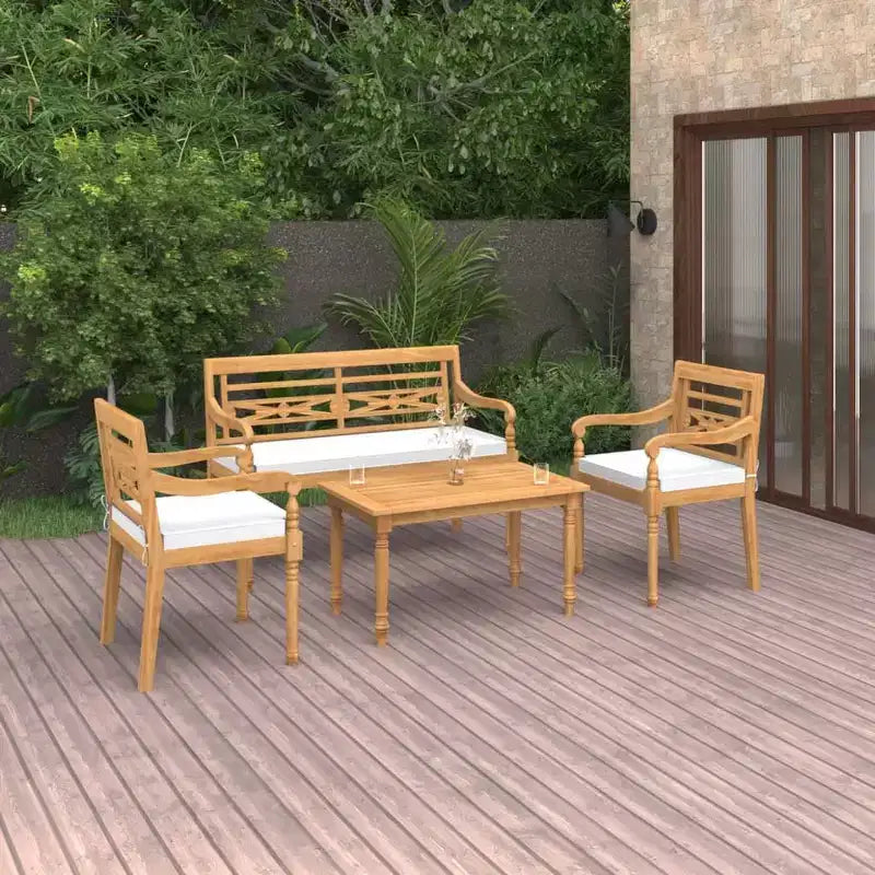 vidaXL Salon de jardin en teck
