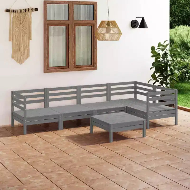 vidaXL Salon de jardin Bois de pin massif Ensemble 6 pièces Modulable