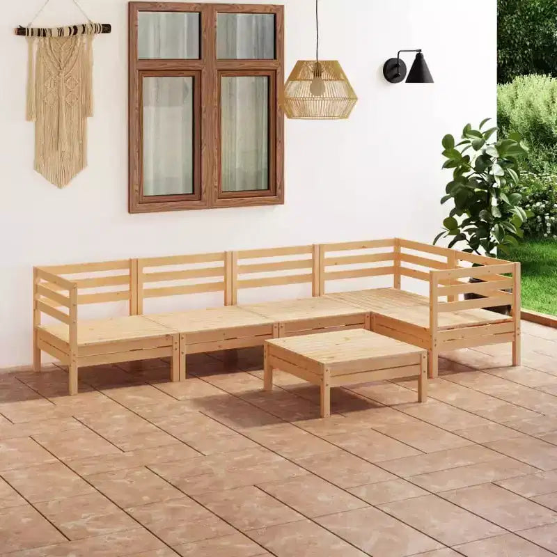 vidaXL Salon de jardin Bois de pin massif Ensemble 6 pièces Modulable
