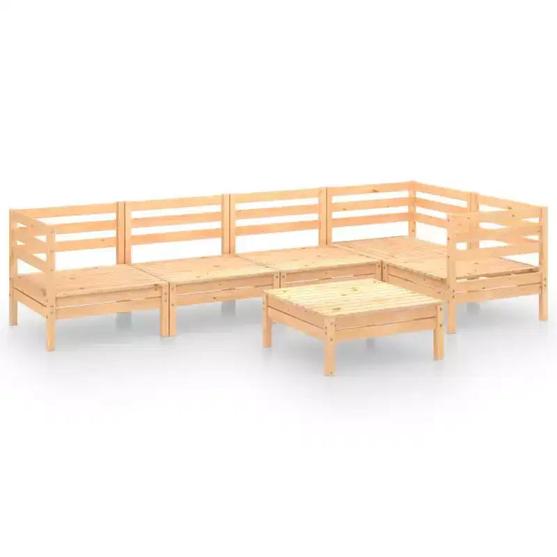 vidaXL Salon de jardin Bois de pin massif Ensemble 6 pièces Modulable