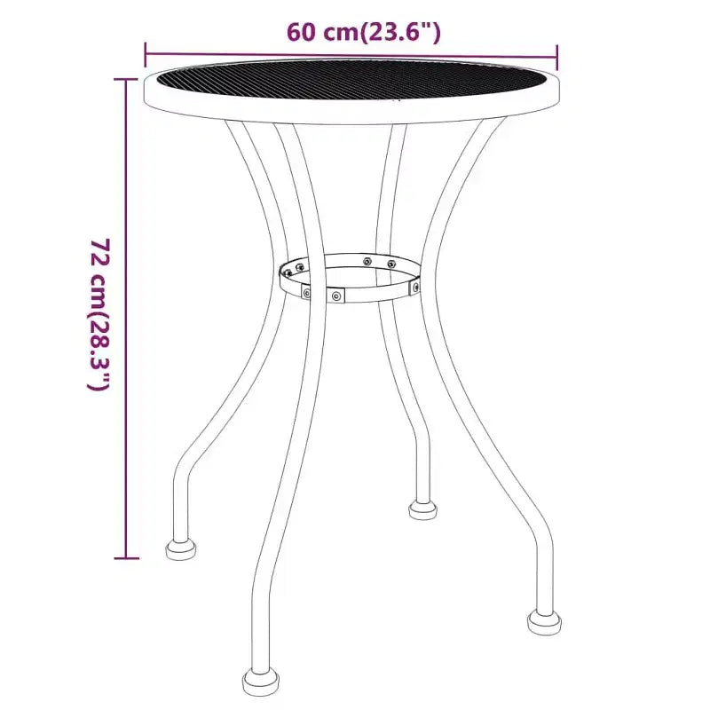 vidaXL Salon de jardin avec table en métal déployé, gris anthracite