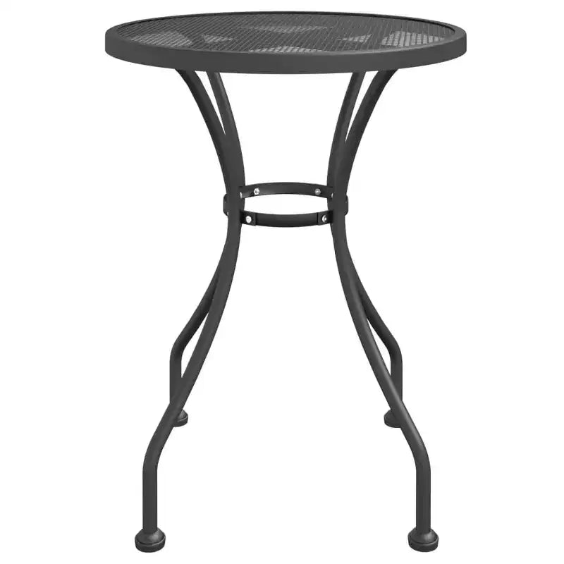 vidaXL Salon de jardin avec table en métal déployé, gris anthracite