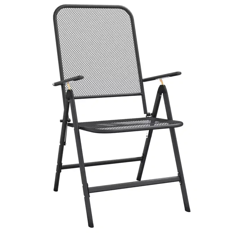 vidaXL Salon de jardin avec table en métal déployé, gris anthracite