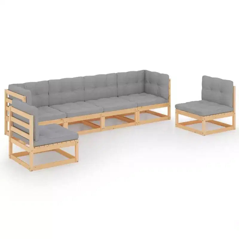 vidaXL Garden Lounge Set Pine Solid pine wood Modular