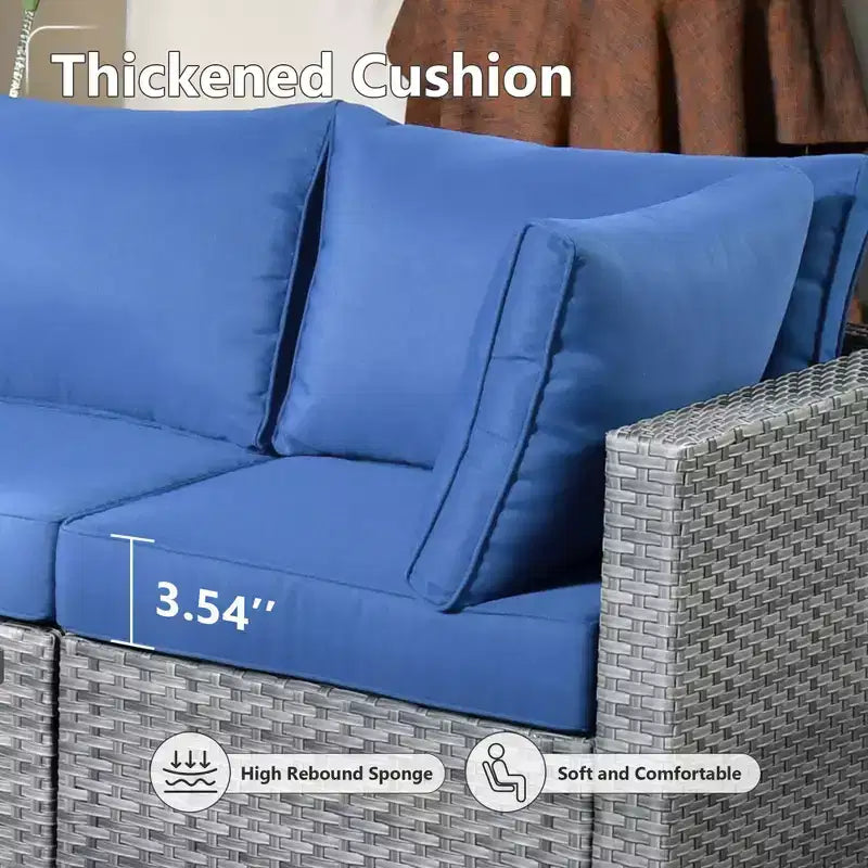 HOMLUX Salon de conversation 7 pièces pour patio, ensemble de canapés modulaires d'extérieur pour terrasse, jardin, balcon, bord de piscine