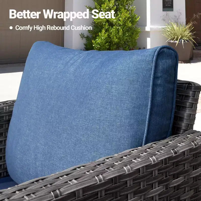 HOMLUX Salons de conversation modernes pour patio, ensembles de meubles de jardin en osier pour cour et bistrot