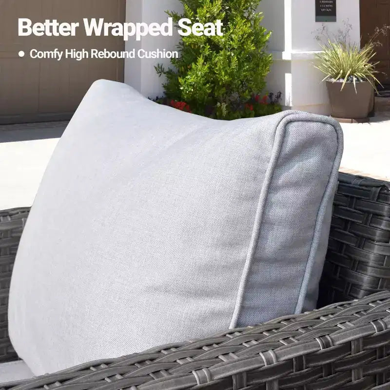HOMLUX Salons de conversation modernes pour patio, ensembles de meubles de jardin en osier pour cour et bistrot