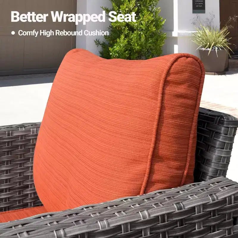 HOMLUX Salons de conversation modernes pour patio, ensembles de meubles de jardin en osier pour cour et bistrot