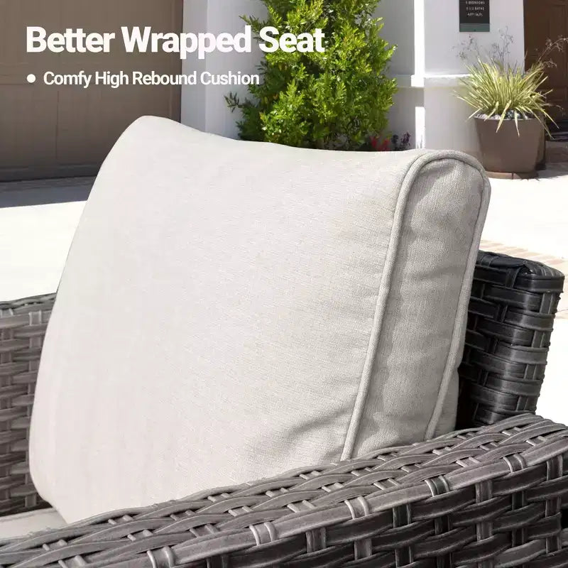 HOMLUX Salons de conversation modernes pour patio, ensembles de meubles de jardin en osier pour cour et bistrot
