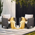HOMLUX Modern Patio Conversation Sets Outdoor Wicker Furniture Sets for Yard & Bistro