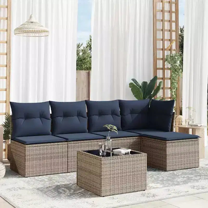 vidaXL Salon de jardin modulable avec coussins et design ajustable
