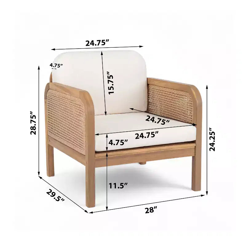Christopher Knight Home Ximena Salon de jardin 4 pièces en bois d'acacia et résine tressée avec table basse à lattes