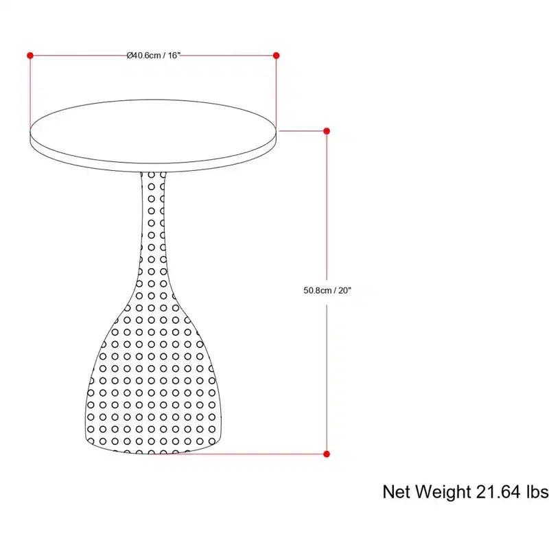 16" Wide Round Contemporary Modern Side Table, Black
