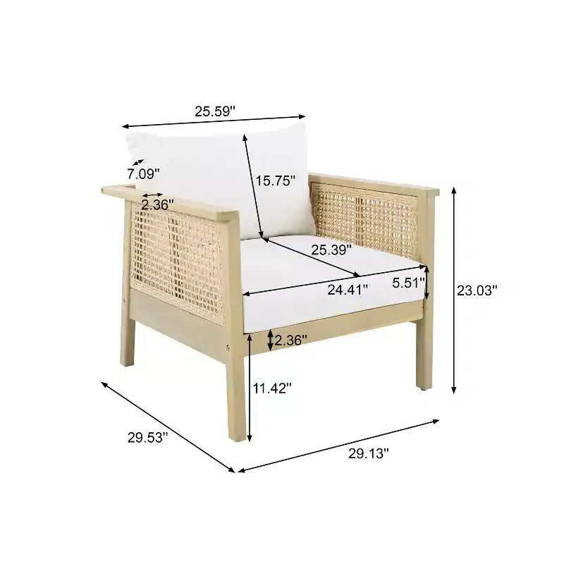 Christopher Knight Home Sejin Ensemble de 5 pièces de mobilier de jardin en bois d'acacia avec table à lattes et osier en polyéthylène