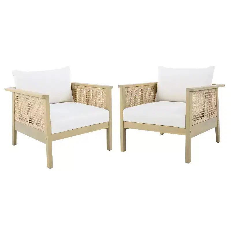 Christopher Knight Home Sejin Ensemble de 5 pièces de mobilier de jardin en bois d'acacia avec table à lattes et osier en polyéthylène