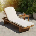 Christopher Knight Home Colette Patio 2 Piece Acacia Wood Rattan Sunlounge Set with Cushion and Slatted Table