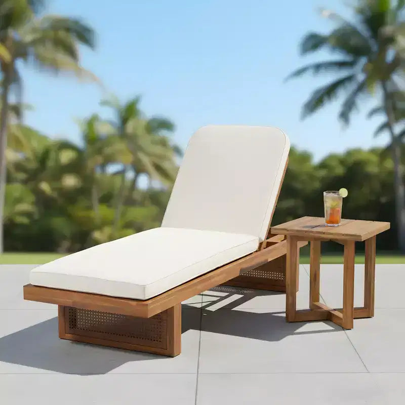 Christopher Knight Home Colette Patio Ensemble 2 Pièces en Bois d'Acacia et Rotin avec Coussins et Table à Lattes