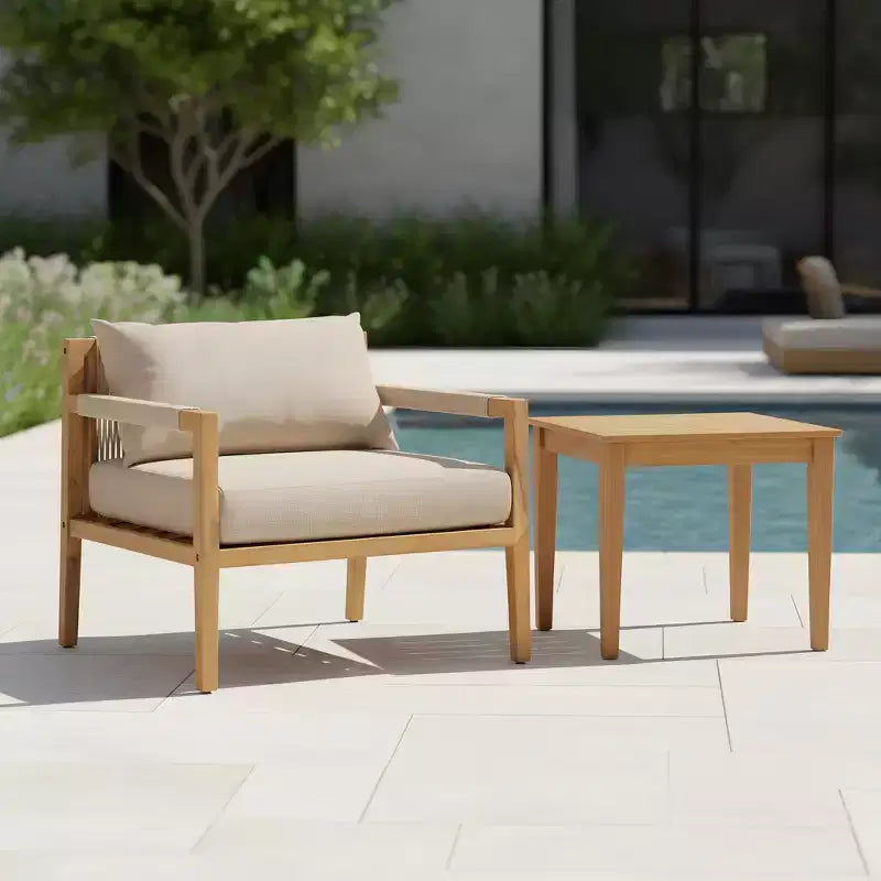 Ensemble de sièges en bois d'acacia Christopher Knight Home Aman pour terrasse moderne avec table d'appoint à lattes