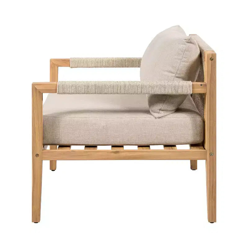 Ensemble de sièges en bois d'acacia Christopher Knight Home Aman pour terrasse moderne avec table d'appoint à lattes