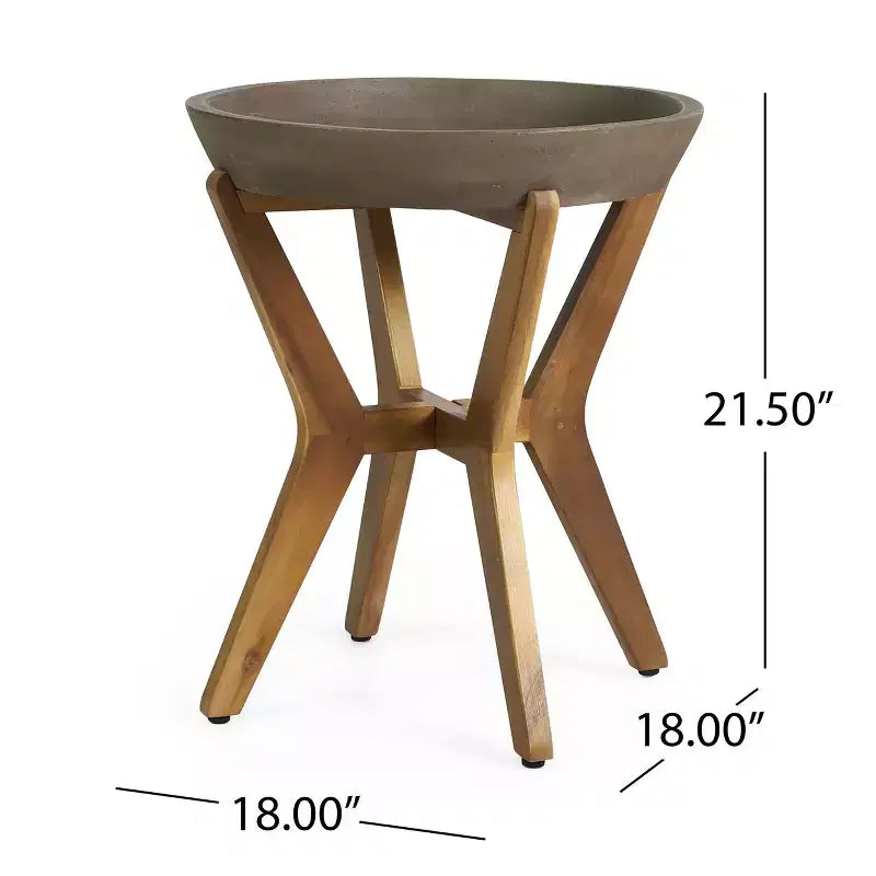 Christopher Knight Home Ankit Ensemble de salon moderne en bois d'acacia pour patio avec table ronde en béton léger