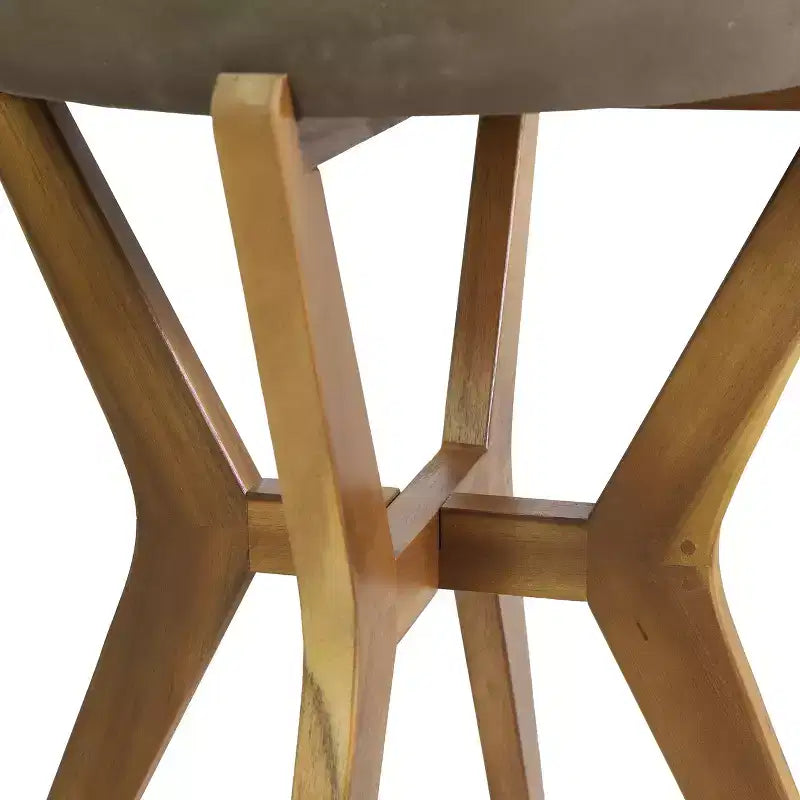 Christopher Knight Home Ankit Ensemble de salon moderne en bois d'acacia pour patio avec table ronde en béton léger