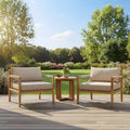 Christopher Knight Home Ashok Modern Patio Acacia Wood Seating Set with Slatted Side Table