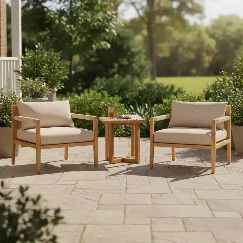 Christopher Knight Home Ashok Salon de jardin moderne en bois d'acacia avec table basse à lattes