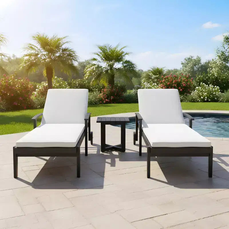 Christopher Knight Home Isha Modern Patio Acacia Wood Seating Sunlounges with Slatted Side Table