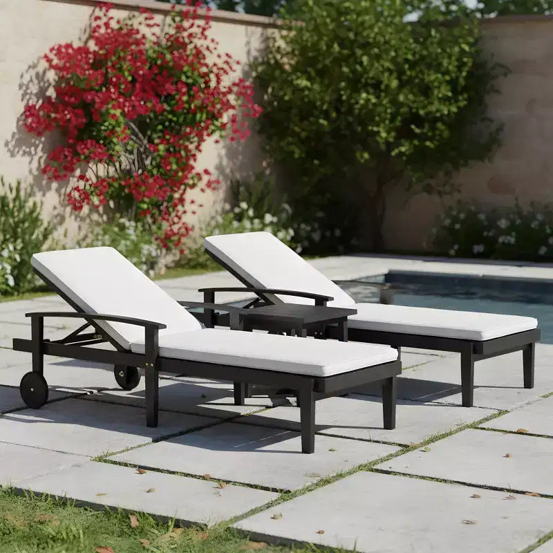 Christopher Knight Home Isha Modern Patio Acacia Wood Transats avec Table d'appoint à Lattes