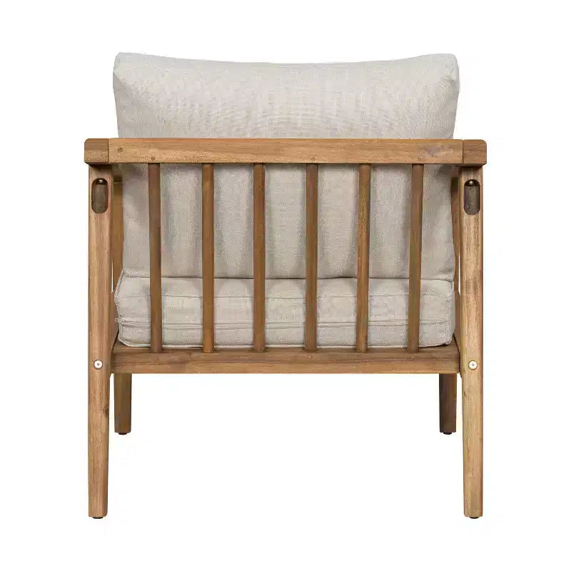 Ensemble de canapé d'extérieur en bois d'acacia Salon de jardin avec table basse et coussins, Teck+Beige - ModernLuxe