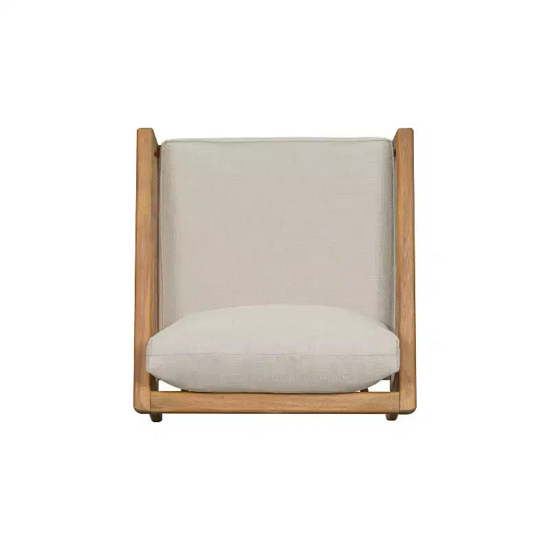 Ensemble de canapé d'extérieur en bois d'acacia Salon de jardin avec table basse et coussins, Teck+Beige - ModernLuxe