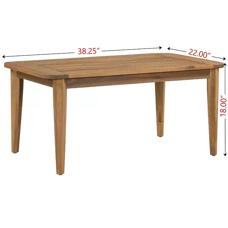 Ensemble de canapé d'extérieur en bois d'acacia Salon de jardin avec table basse et coussins, Teck+Beige - ModernLuxe