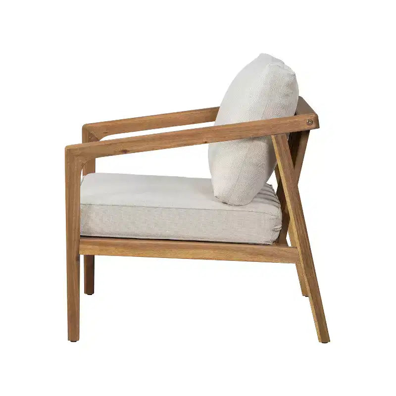 Ensemble de canapé d'extérieur en bois d'acacia Salon de jardin avec table basse et coussins, Teck+Beige - ModernLuxe