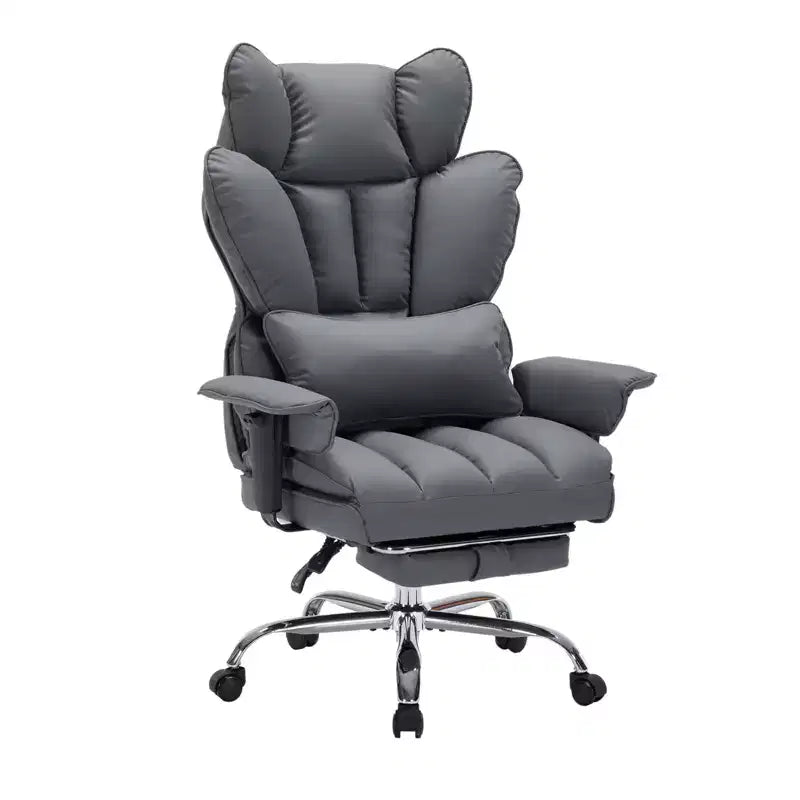 Big and Tall Office Chair with Foot Rest, High Back Gaming Chair, Leather Executive Office Chair, Ergonomic Computer Desk Chair with Lumbar Support