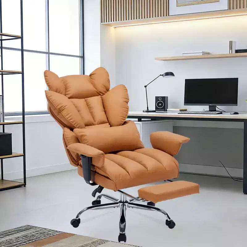 Big and Tall Office Chair with Foot Rest, High Back Gaming Chair, Leather Executive Office Chair, Ergonomic Computer Desk Chair with Lumbar Support