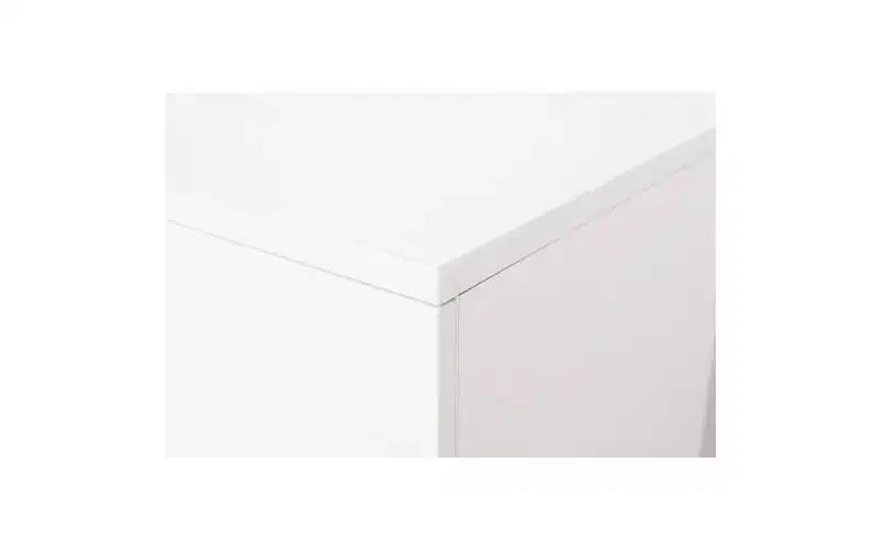 30" Modern 5-Drawer Storage Cabinet with Handles and 4-Way Casters, White, for Bedroom or Living Room