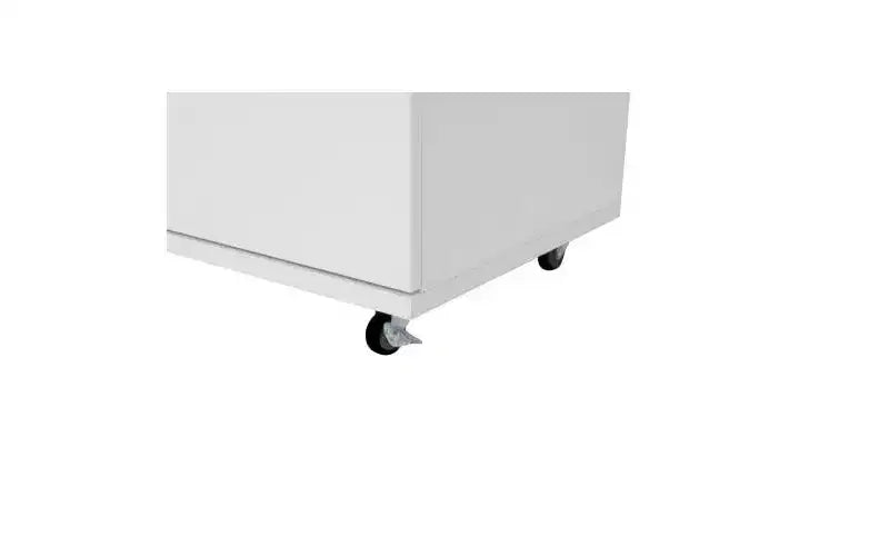 30" Modern 5-Drawer Storage Cabinet with Handles and 4-Way Casters, White, for Bedroom or Living Room