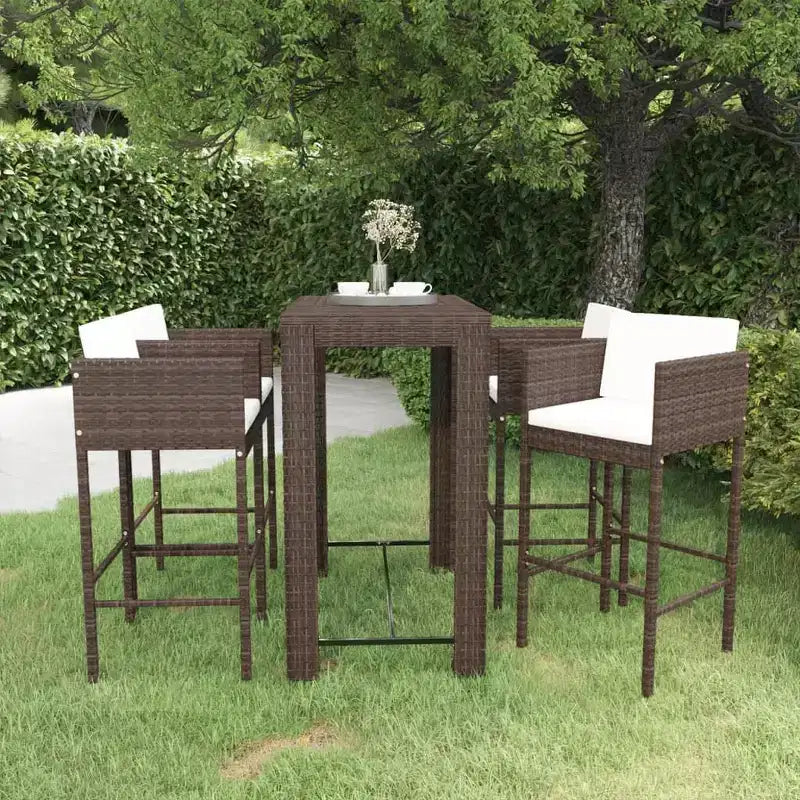 vidaXL Salon de jardin avec coussins en résine tressée Couleurs variées