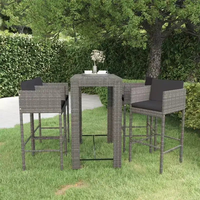 vidaXL Salon de jardin avec coussins en résine tressée Couleurs variées