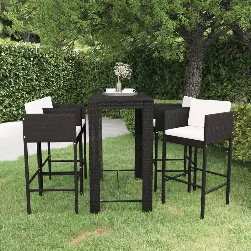 vidaXL Salon de jardin avec coussins en résine tressée Couleurs variées