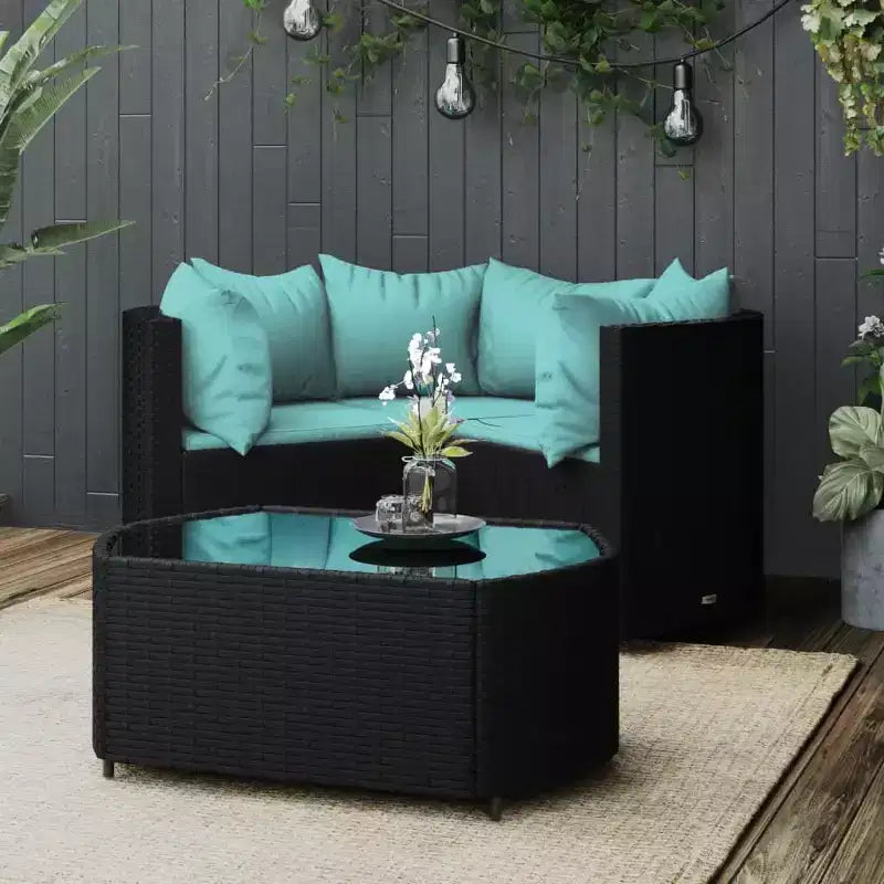 vidaXL Salon de jardin moderne avec coussins en résine tressée