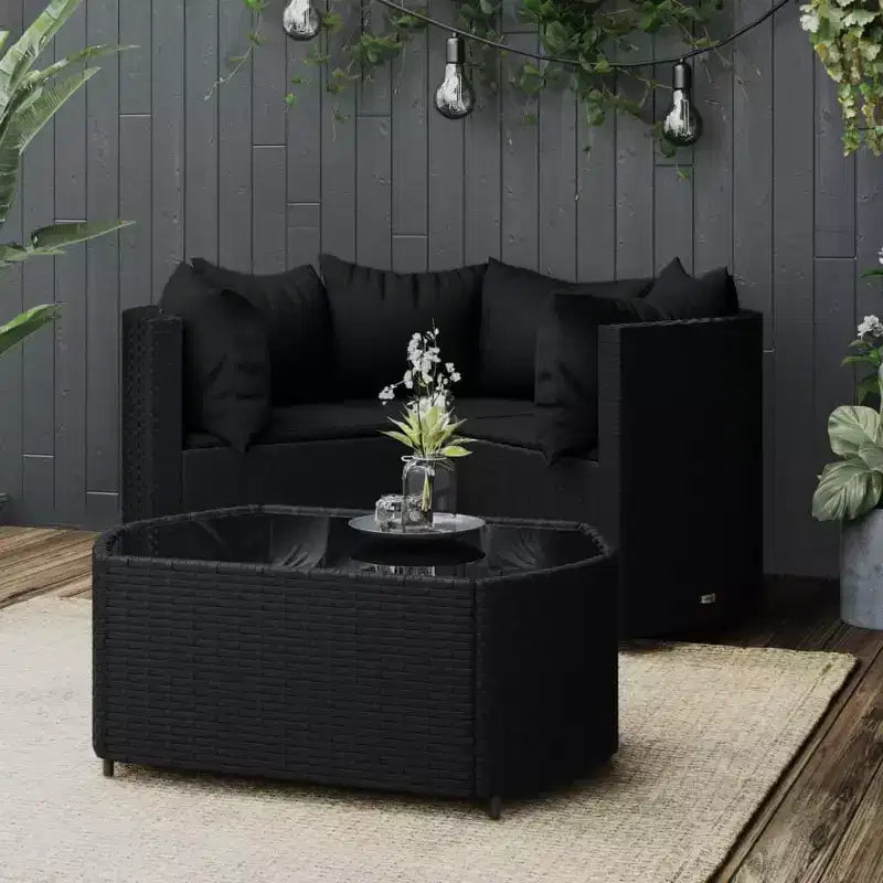 vidaXL Salon de jardin moderne avec coussins en résine tressée